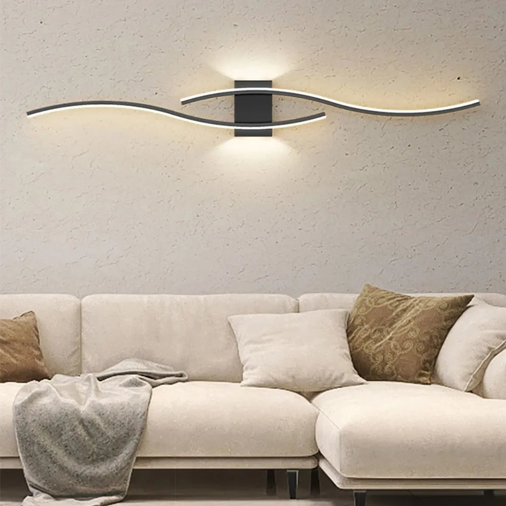Moderne LED‑Wandleuchte | Doppelte Beleuchtung | Metall | Wohnzimmer & Esszimmer