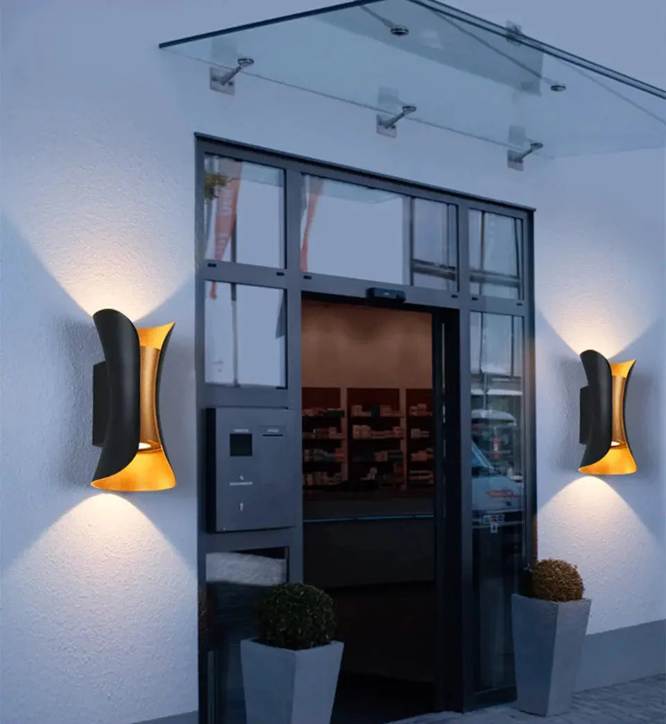 Außen-Wandleuchte | Schwarz | Wetterfest | LED-Licht