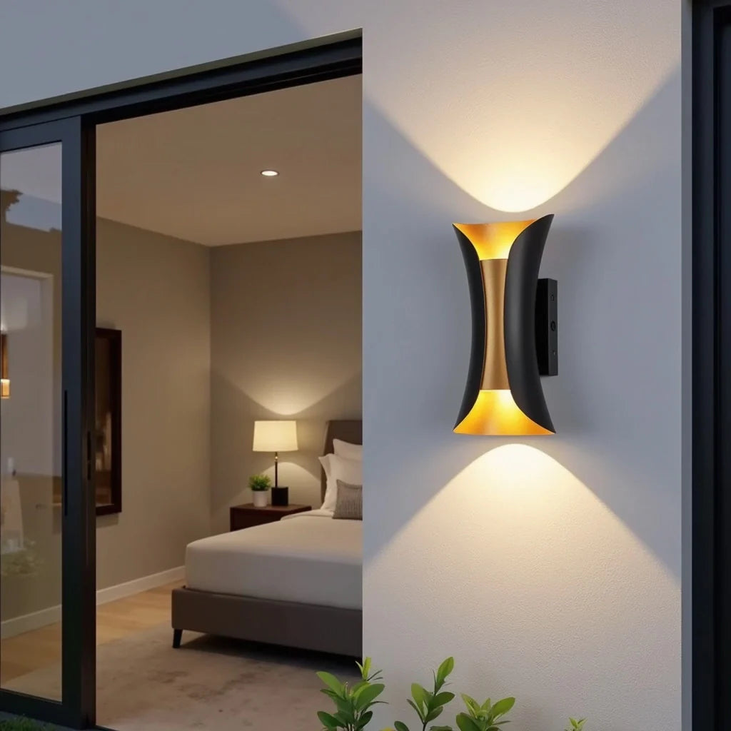 Außen-Wandleuchte | Schwarz | Wetterfest | LED-Licht