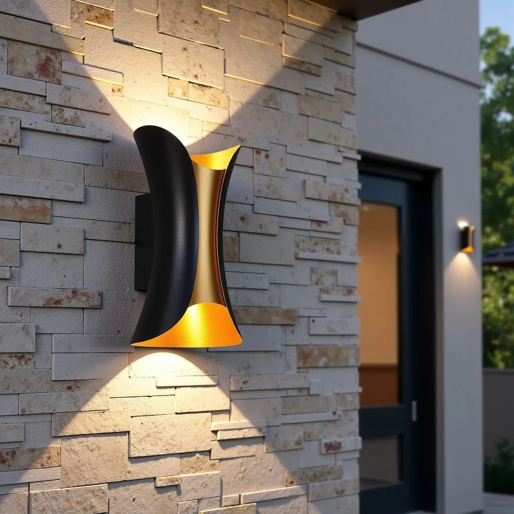 Außen-Wandleuchte | Schwarz | Wetterfest | LED-Licht