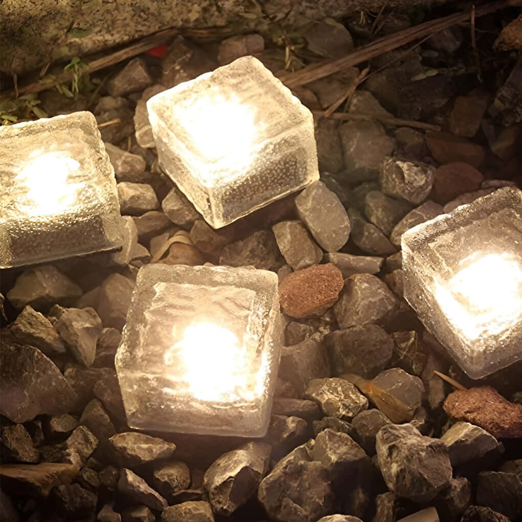 Solar-Stufenleuchte Kristalloptik | LED 4 Farben | IP65 | Außenleuchte