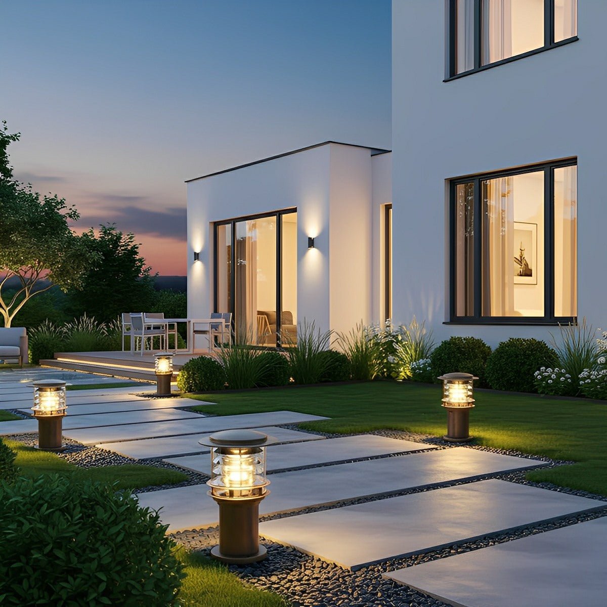 Solar-Pollerleuchte Außen | LED 3 Lichtfarben | IP65 | Garten & Wege