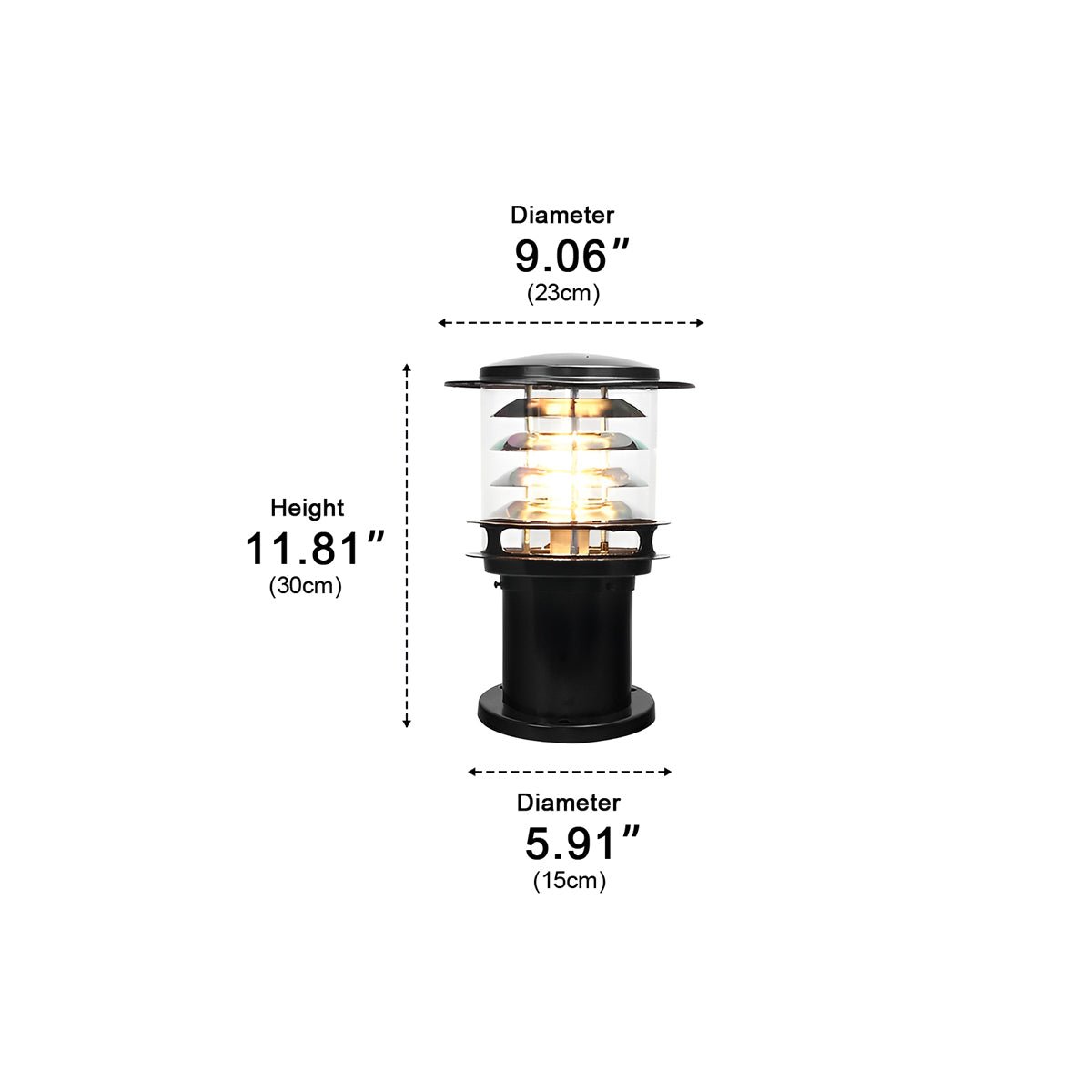 Solar-Pollerleuchte Außen | LED 3 Lichtfarben | IP65 | Garten & Wege