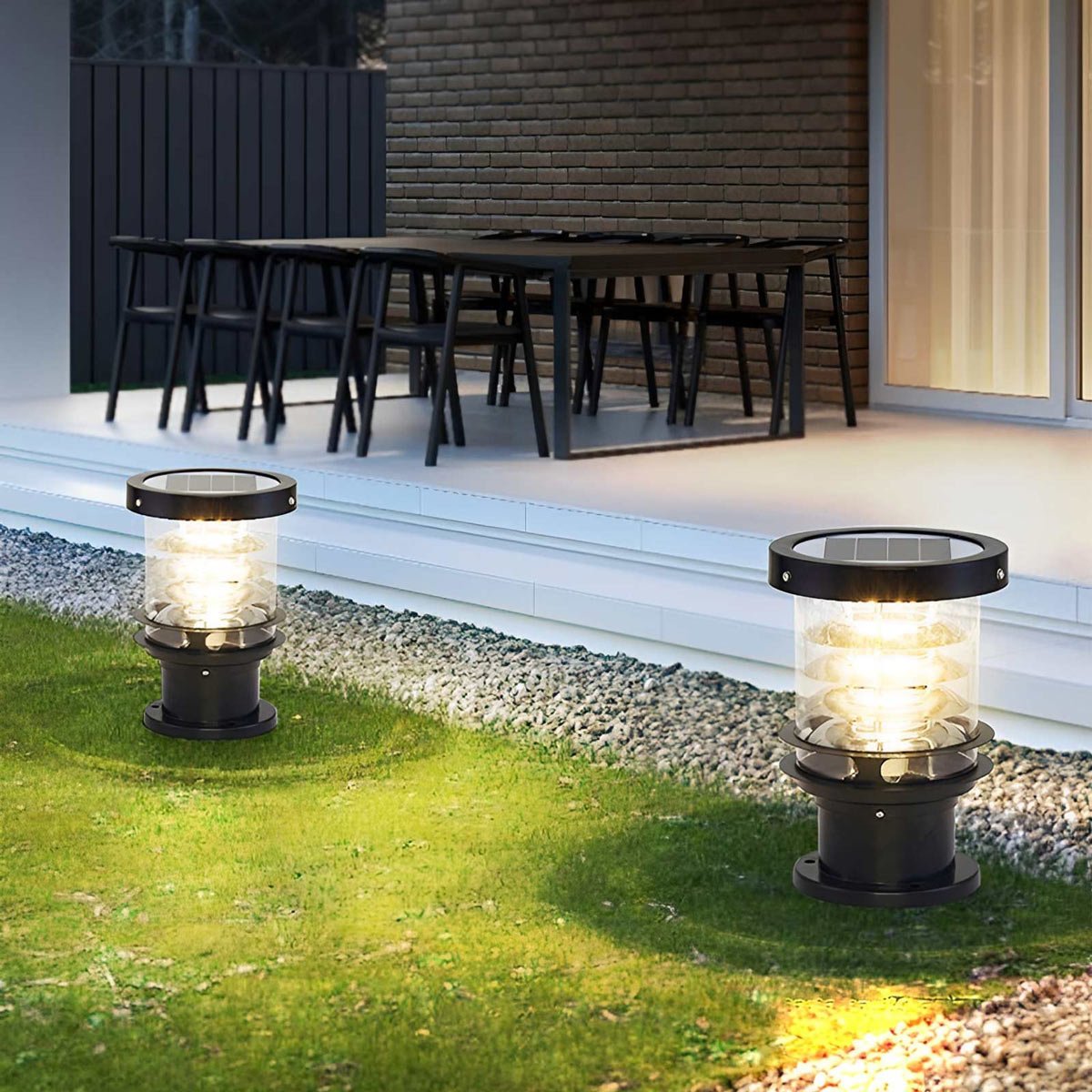 Solar-Pollerleuchte Außen | LED 3 Lichtfarben | IP65 | Garten & Wege
