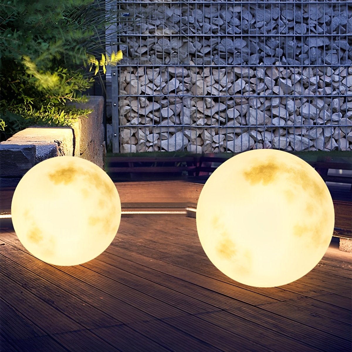 Solar-Gartenleuchte Mondkugel | LED 3000K | IP67 | Außen-Stehlampe